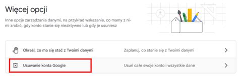 Usuwanie konta Google .